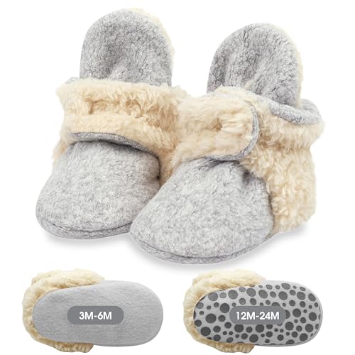 Image of Zutano unisex-baby Cozie Fleece Baby Booties With Grippers