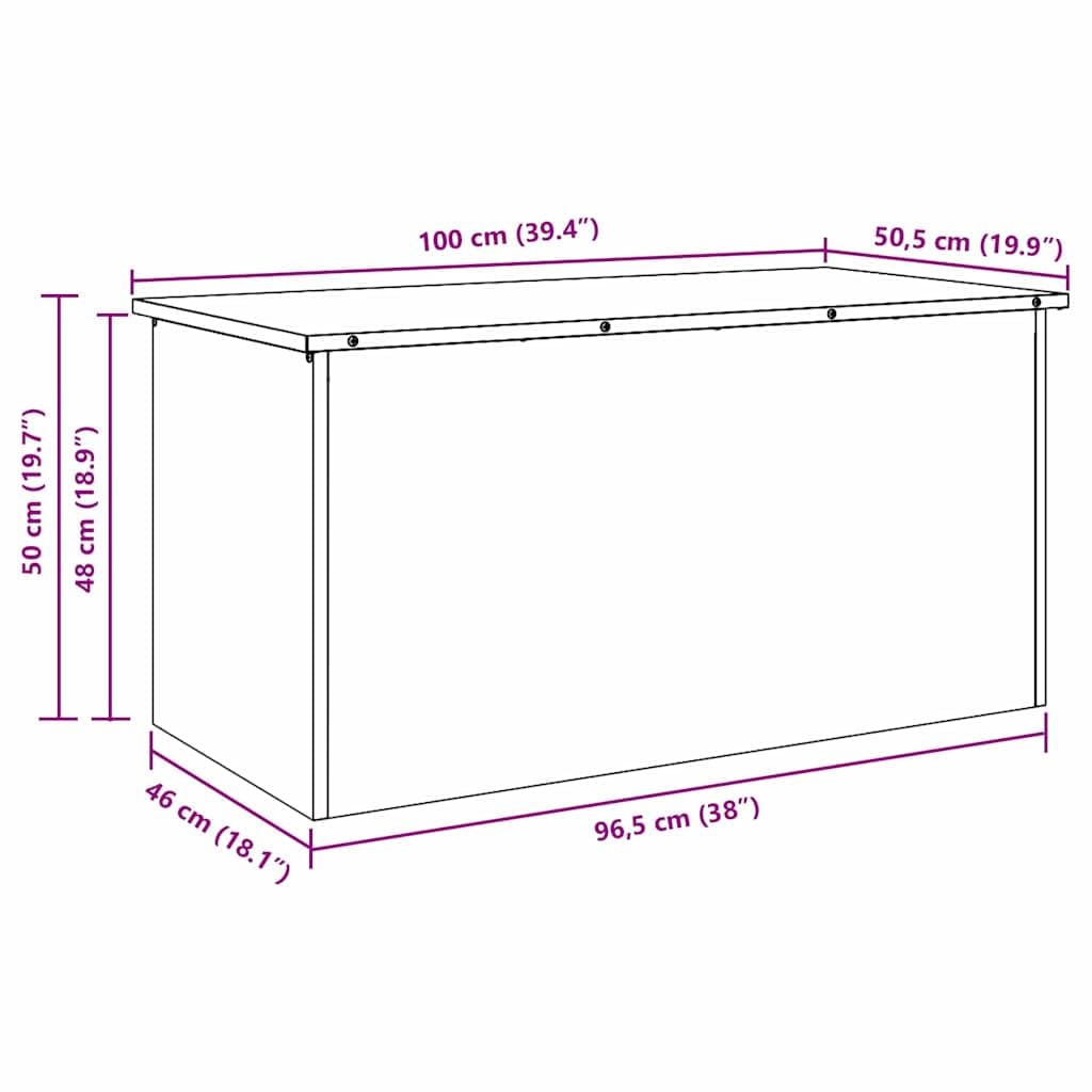 vidaXL Boîte de Rangement Extérieure Blanc 100 x 50,5 x 50 cm Acier, Solution de Rangement pour Jardin et terrasse, boîte résistant aux intempéries, Organisateur métallique Robuste