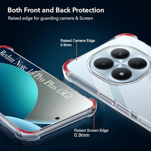 Image of Jkobi Shockproof Crystal-Clear Back Cover for Xiaomi Redmi Note 15 Pro Plus 5G (Anti Yellow Case | Drop & Camera Protection | Hard Polycarbonate)