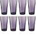 Circleware 44824 Plum Drinking Glasses, Huge Set of 8, 17 oz, Heavy Base Highball Tumbler Beverage Ice Tea Cups, Home & Kitchen Entertainment Glassware for Water, Juice, Milk, Beer