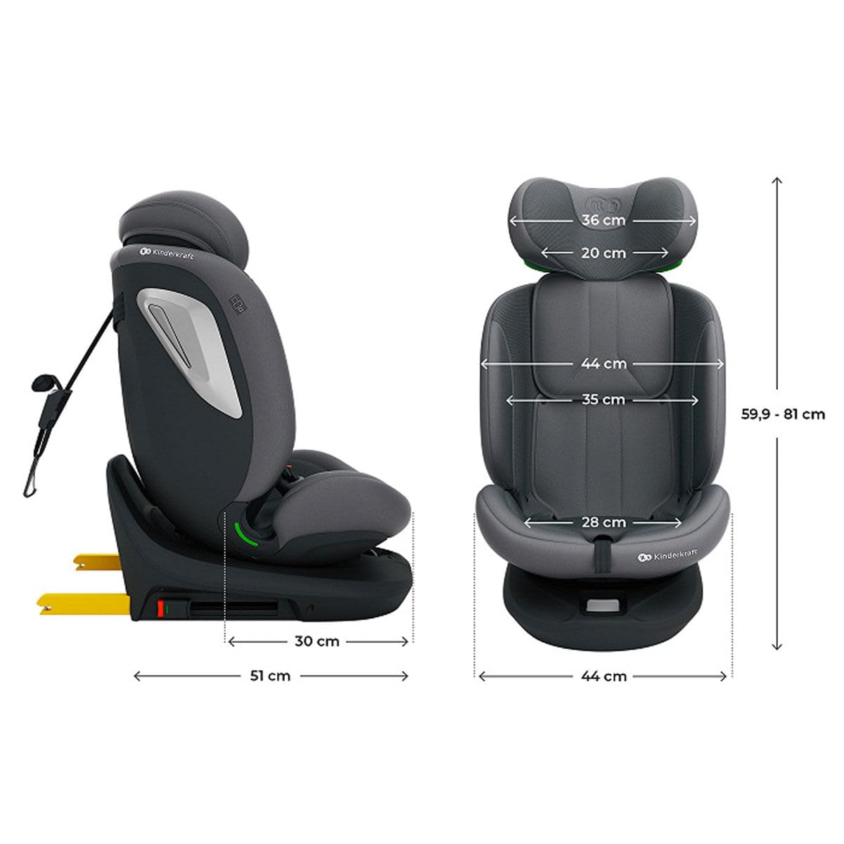 Silla coche I-Grow 2 Plus 40-150 Top Tether Gris