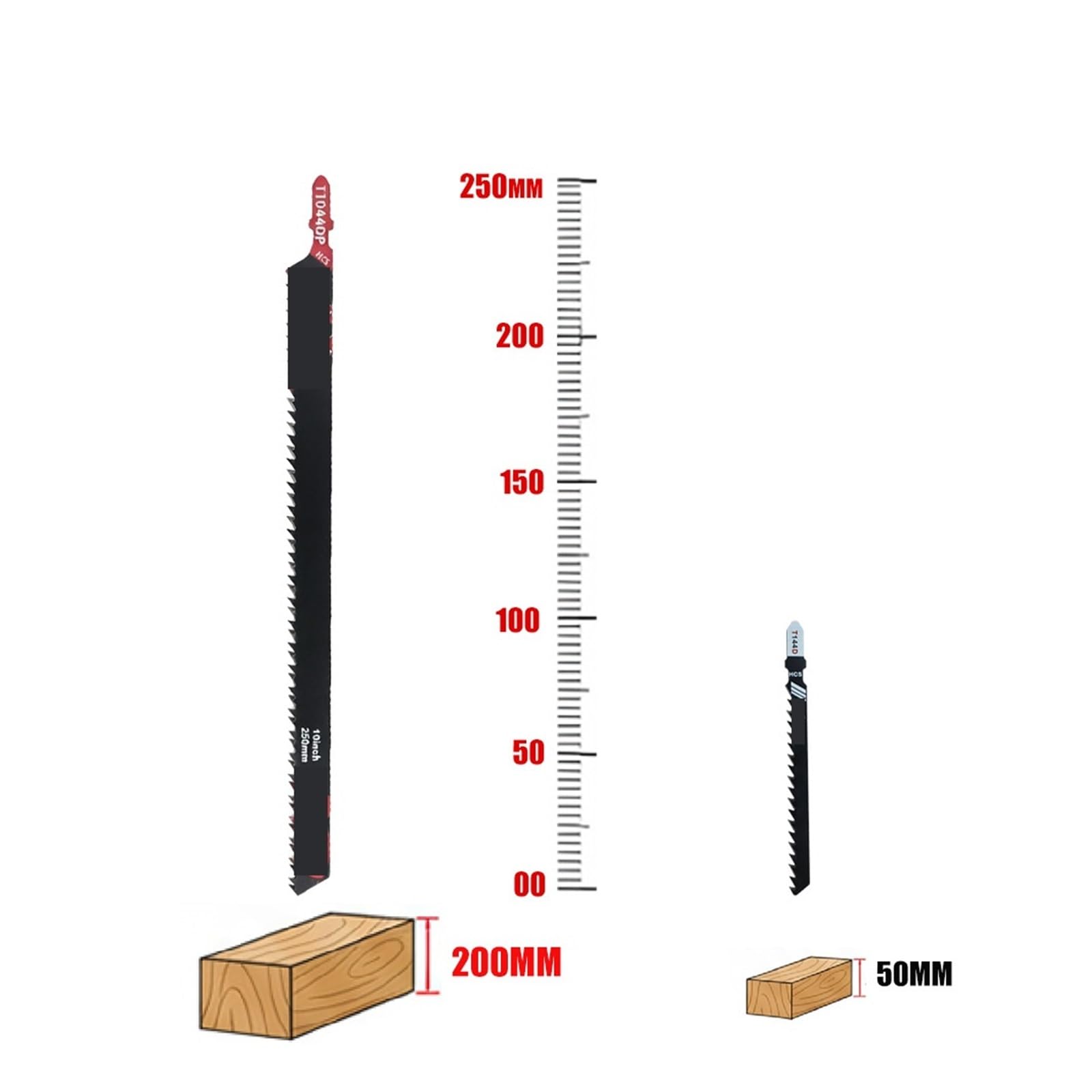 Lame for seghetto alternativo lunghe da 9,8 pollici 6Tp T1044Dp for legno, confezione 5/10, lavorazione del professionale(5pcs)