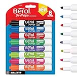 Berol Dry Wipe Whiteboard Marker Pens | Bullet Tip | Assorted Colours | 8 Count Dry Erase Markers