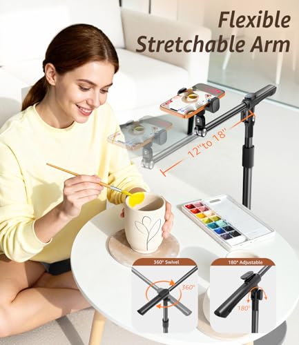 Soporte de suelo resistente con base pesada y brazo ajustable rotatorio 3