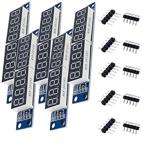 AZDelivery 5 x MAX7219 LED Modulo TM1637 8 bit 7-Segmentos LED Display Compatible con Arduino y Raspberry Pi con E-Book Incluido! | Ya disponible en tu tienda friki favorita! En mundofriki.es!