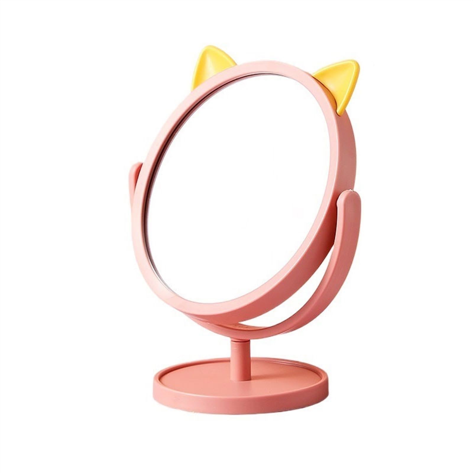 Espejo de tocador rosa con diseño de dibujos animados para escritorio