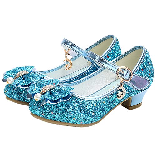 YOSICIL Zapatos de Lentejuelas Niñas Princesa Zapatos de Tacón Antideslizante Zapatillas de...