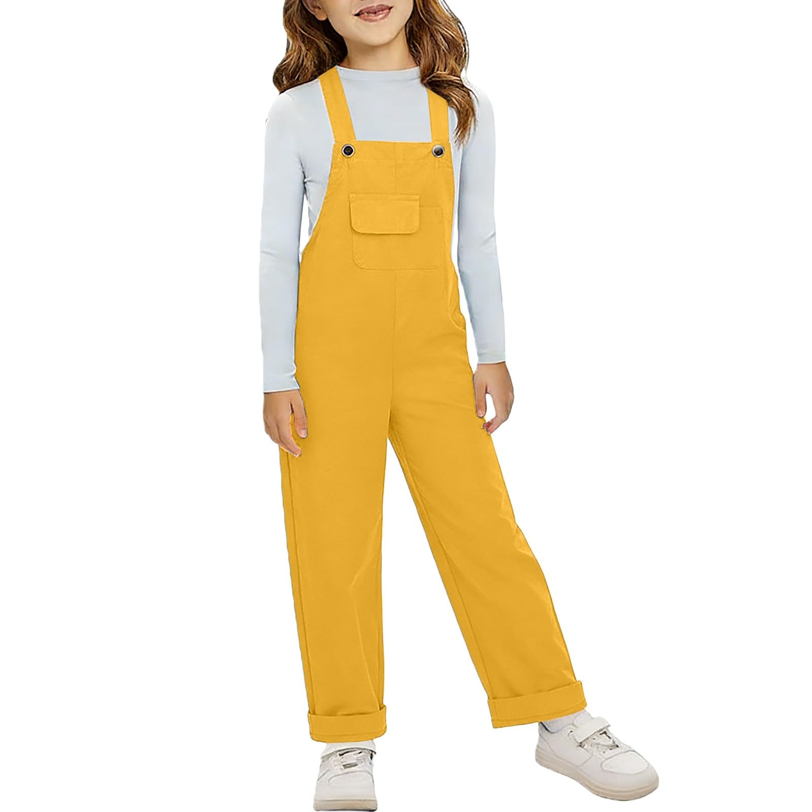 Salopette pour Enfants Garçons et Filles Coupe Droite Baggy à Bretelle Réglable Combinaisons d'Été Décontractées en Coton Style Preppy Mignon Romper - Dungarees Mignonne Ados - Denim Workwear