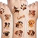 CHARLENT Glitzernde Temporäre Hunde Tattoos für Kinder– 74 einzelne Blätter | Wasserfest und Leicht Abziehbar | Perfekt für Kindergeburtstage, Hundeliebhaber, als Belohnung in der Schule