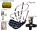 AAR Scottish Full Size Bagpipe Sheesham wood or Black Finish with Silver Plain Mounts Free Tutor Book, Carrying Bag, Drone, Reeds (Mackenzie)