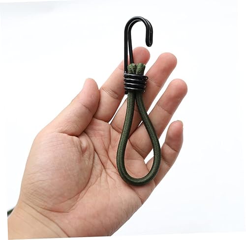 Miniatura 7 de Kisangel 12 piezas de tienda de campaña elástica para acampar al aire libre, accesorios de cuerda elástica, gancho para tienda de campaña, cordones