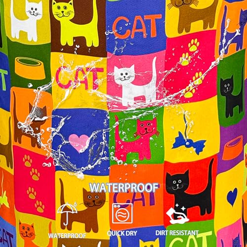 Image of Cute Cat Laundry Basket Funny Pet Foldable Waterproof Oxford Cloth Tote Bag