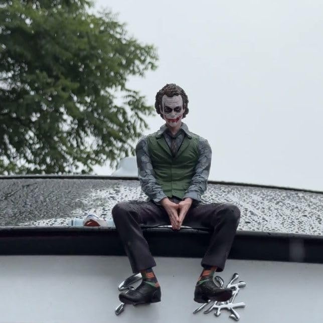 Image of BKN Cartoon Action Figure for Heath Ledger The Jokerr Character Figures with Mask and Sitting Position 24cm Model Statue for Decoration Gift and Car External Decoration