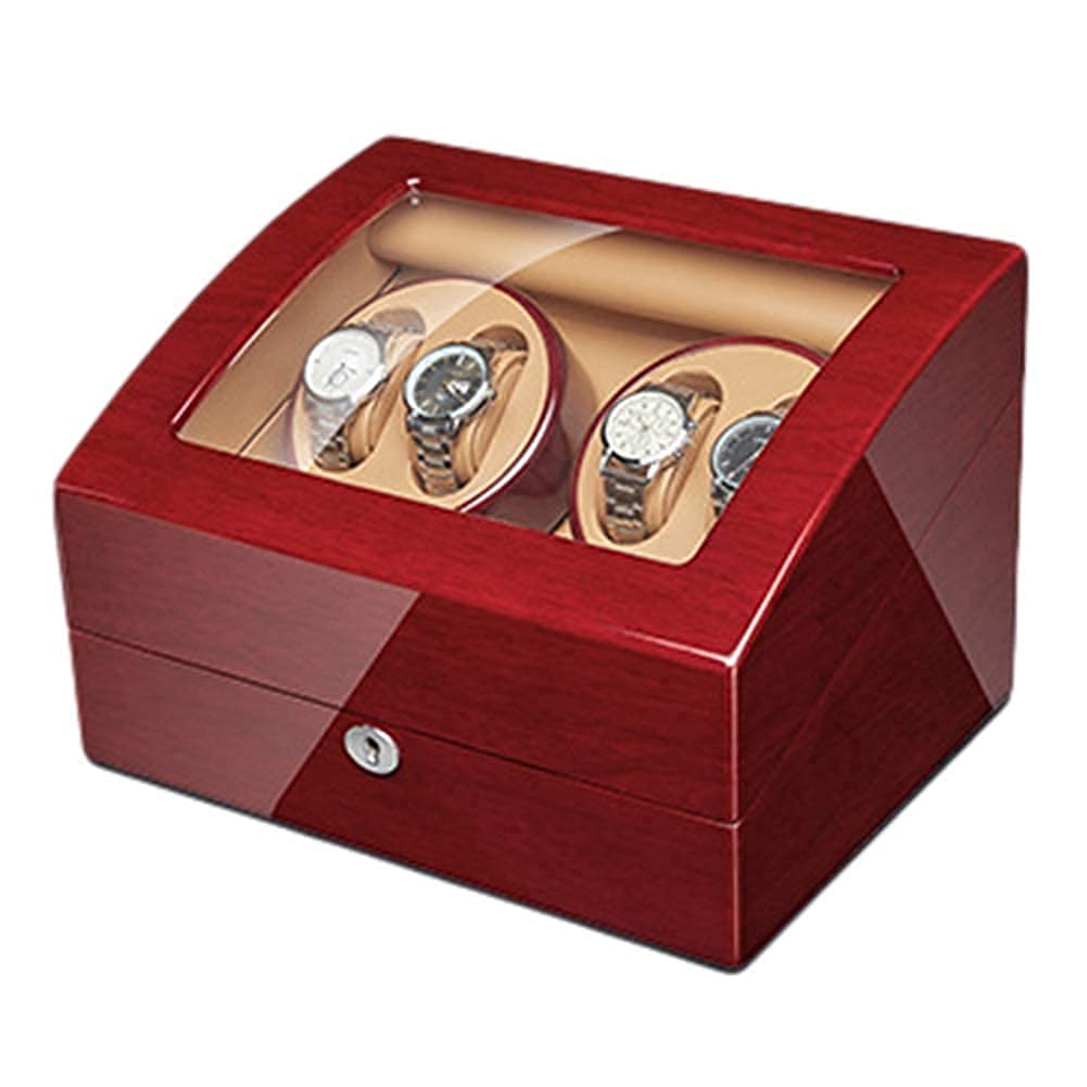 OLSKFUH Automatic Watch Winder Automatic Watch Winder Walnut Solid Wood Piano Finish Quiet Motor Flexible Watch Pillows For Man Women Watches Watch Winder,