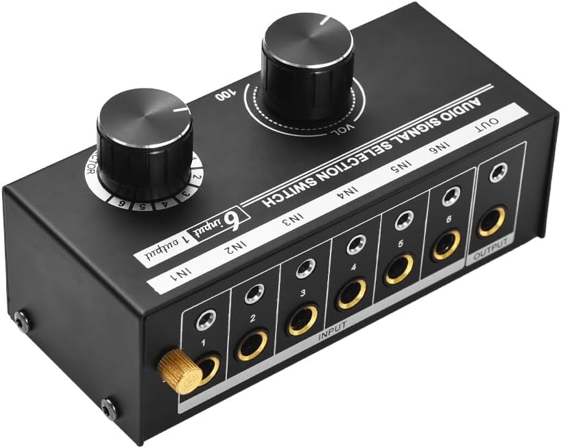 Audio source switch,mewmewcat 6-in-1-out Audio Signal Selector Switcher ...