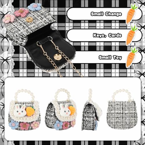 Image of PATPAT Cartoon Bunny Floral /Mermaid Sling Bag for Girls, Fashion Cute Hand Bag for Girls Shoulder Stylish Gifts Kids Age 3-8 Purse Cross Body Woman, 12.5x4.5x11cm / 14x5x11cm