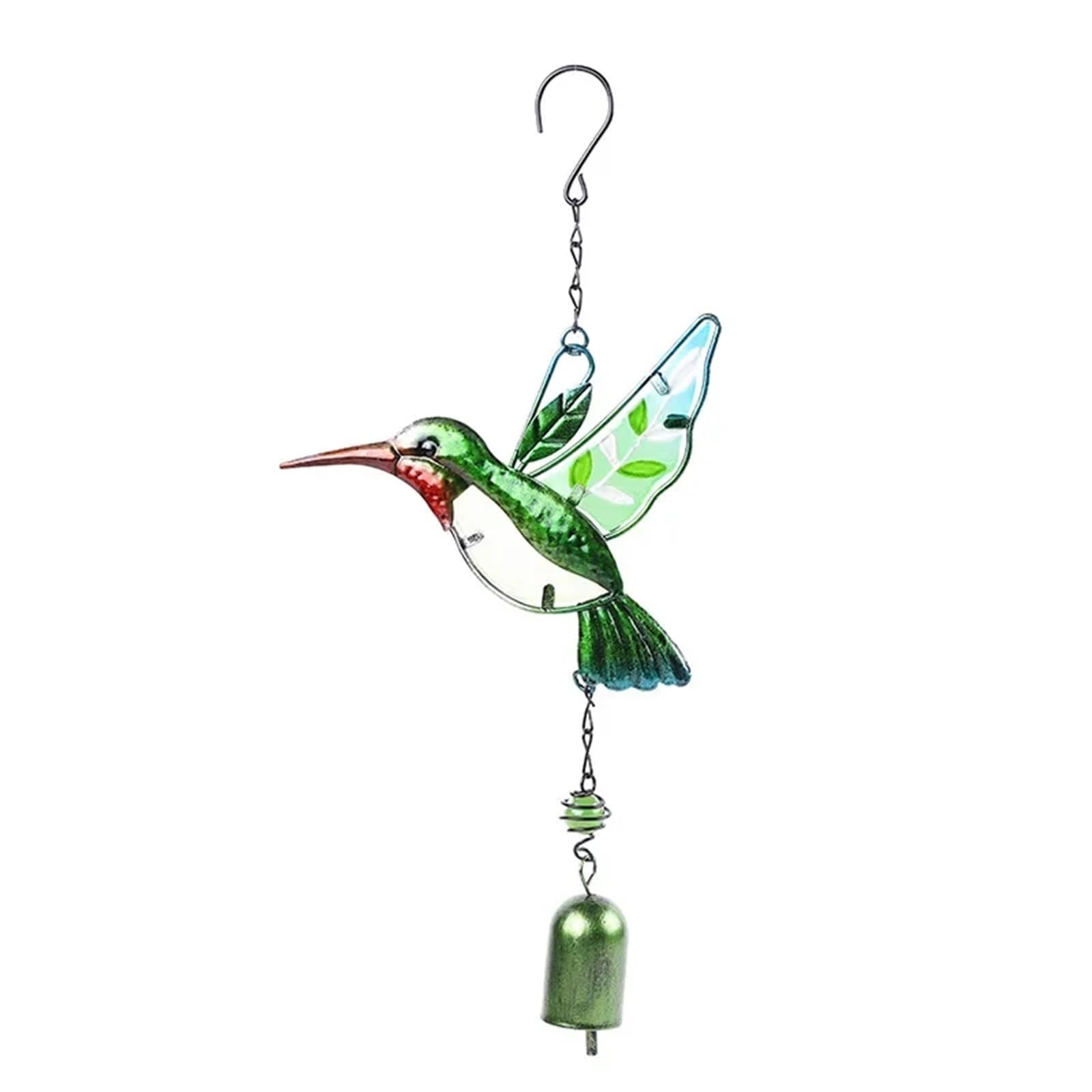 Wind Chimes Wind Chime Hummingbirds Dragonflies AluminumTube Art Hanging Bells For Home Garden Decor(Color2)