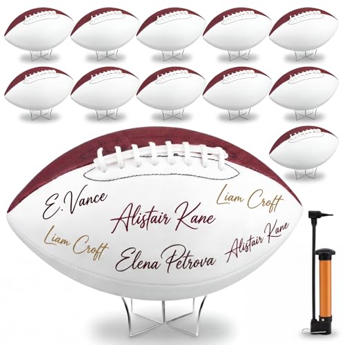 Ballon de football autographe taille 9 avec support acrylique Hiboom