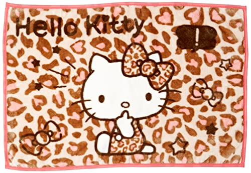 丸眞 ひざ掛け サンリオ ハローキティ ピンクブラウンレオパード ブランケット H70×W100cm かわいい ふわふわ おしゃれ 防寒グッズ 3245008700