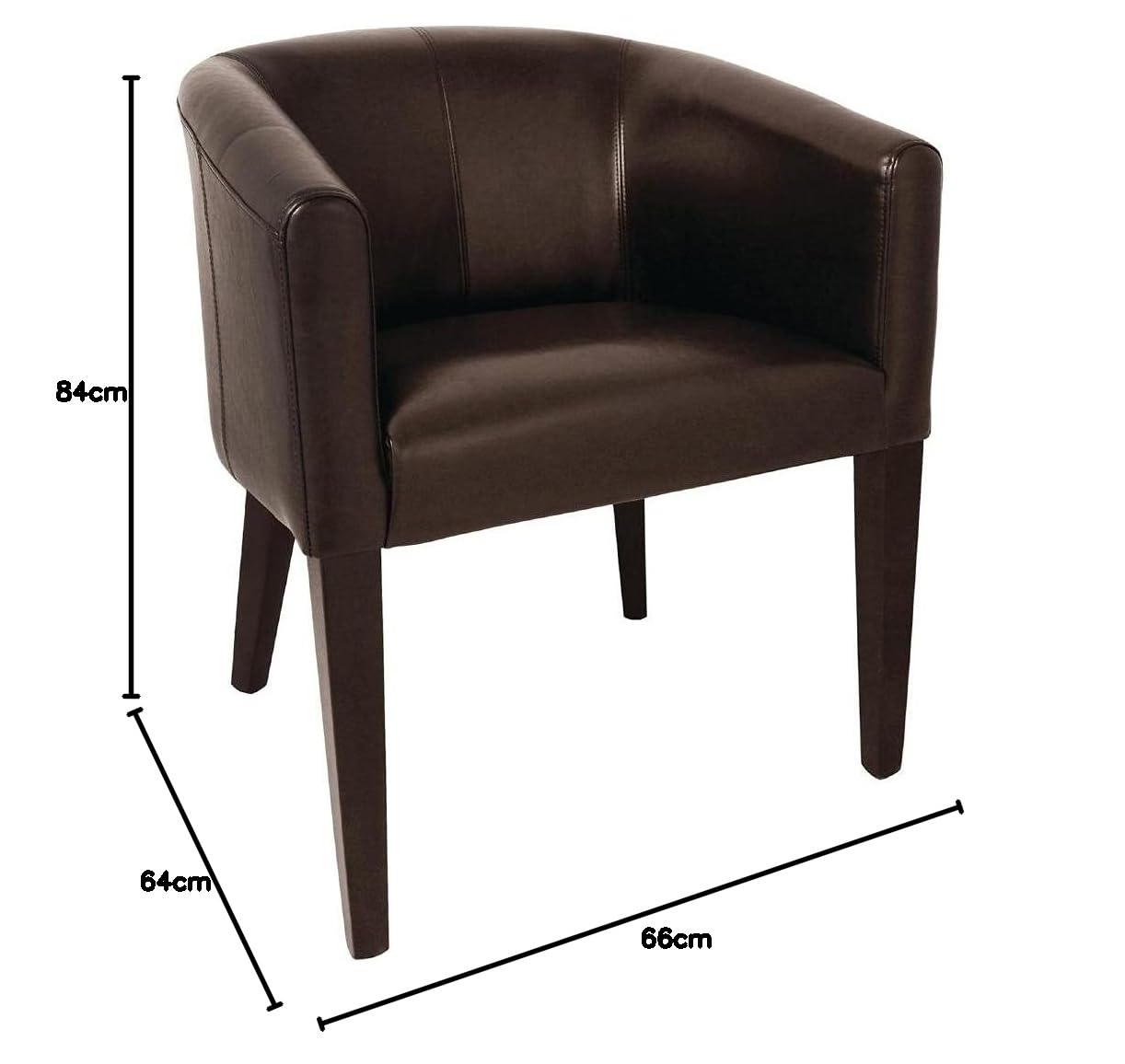 Bolero Esszimmersessel Kunstleder dunkelbraun, 820(H) x 630(W) x 650(D)mm