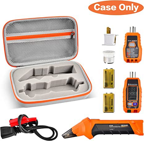 Case Compatible with Klein Tools ET310 AC Circuit Breaker Finder & 80016 Outlet Repair Tool Kit & RT250 GFCI Receptacle Tester. Electrical Storage Organizer Holder Bag (Box Only)-Grey thumbnail
