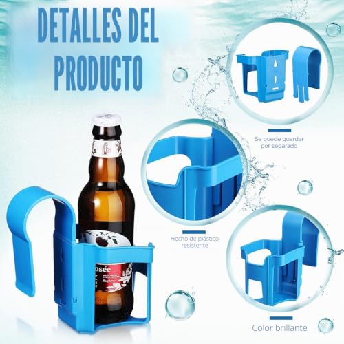 Miniatura 3 de Latern 4 Piezas Portavasos Junto De Piscina, 9cm X 7cm Portavasos De Plástico Para Piscina Cesta Para Vasos De Jardín Se Adapta A La Barra Superior Redonda De 2 Pulgadas O Menos Azul
