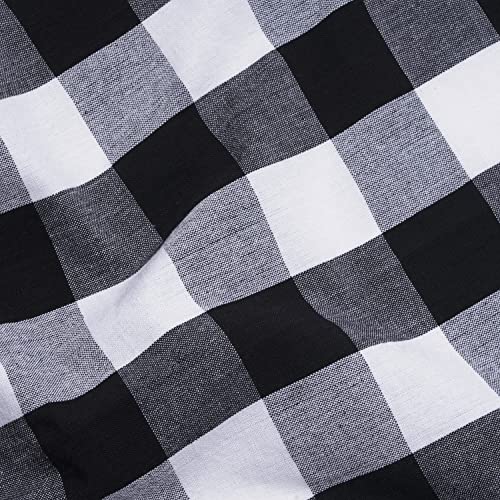 Cotton Black And White Buffalo Plaid Kitchen Towels - 12 Pack Soft Checkered Black And White Dish Towels - Machine Washable Gingham Black And White Hand Towels - Plaid Dish Cloths - 28”X20” (12 Pack) #TOP4