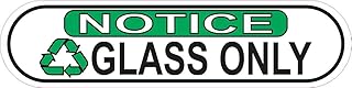 StickerTalk Oblong Notice Recycling Glass Only Vinyl Sticker, 8 inches by 2 inches