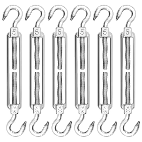 Tenditore Occhiello In Acciaio Inox M5 | 6 Pezzi Per Corde, Tende Da Sole E Cavi | Regolabile E Resistente - Foto 6