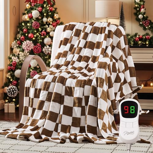 Image of Homemate Electric Blanket Heated Twin Size - 62 inchx84 inch Ultra Soft Cozy Flannel Heating Blanket with 10 Fast Heat Levels 8 Hours Auto Off Over-Heated Protection ETL Certification Keep Warm in Home