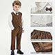 SXSHUN Baby Jungen Anzüge Gentleman Sakkos Kleinkinder Taufe Hochzeit Weihnachten Kinder Smoking Bekleidungsset, braun, 2 Jahre(Größenetikett: 90cm)