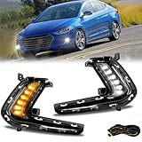 LEVANLIGHT LED Fog Lights with DRL Compatible With 2017-2018 Hyundai Elantra | Driving Fog Lamps Assembly with Turn Signal Lights & Wiring Harness |92207-F2100 92208-F2100