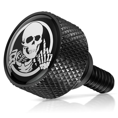 Image of Amazicha Seat Bolt Stainless Steel Fender Rear Seat Screw Skull Sissy Bar 1 /4 inch-20 Thread Compatible with 1997-2026 Harley Davidson Touring XG XL Dyna Softail Sportster CVO Fatbob Black