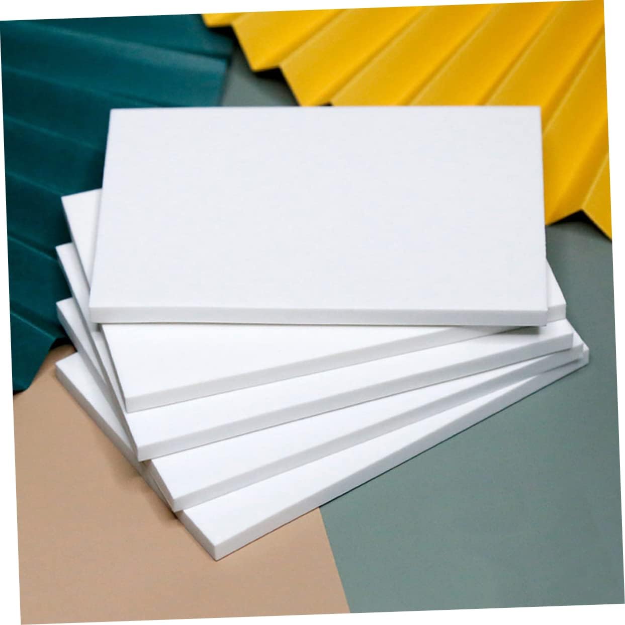Hand Carved Rubber Bricks Set for DIY Carving, 6 Pieces White