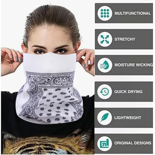 Image of Face Mask Multi Bandana Neck Gaiter Seamless Magic Headband Outdoor Face Scarf for Dust Wind and UV Resistance