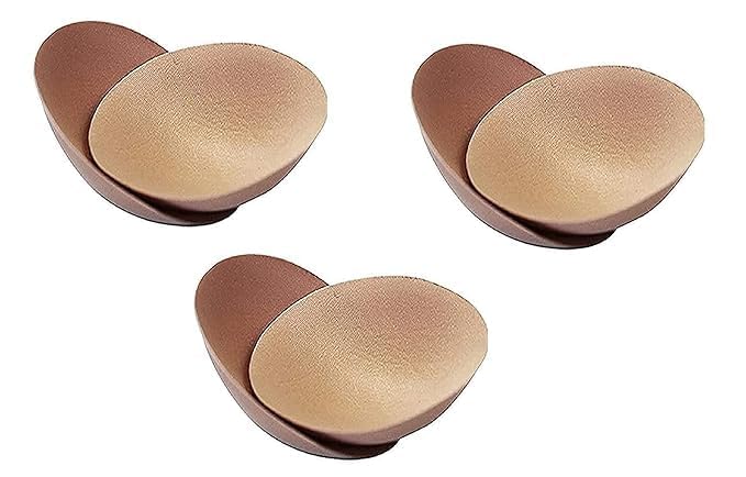 Women's 3 Pairs Round Soft Nylon Bra Inserts Pads Removable Sport Bra Cups Inserts Mastectomy Bra Inserts for Bikini Top Swimsuit, A/B Beige, Dd