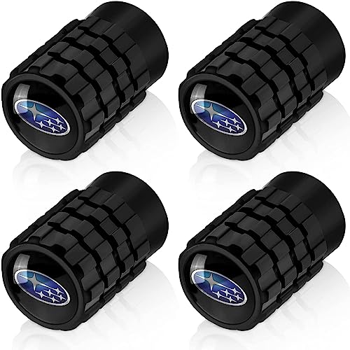 スバル エアバルブキャップ 高級合金 車 自動車 バイク用 タイヤバルブ 4個入 (スバル, 黒) スバル エアバルブキャップ 高級合金 車 自動車 バイク用 タイヤバルブ 4個入 (スバル, 黒)