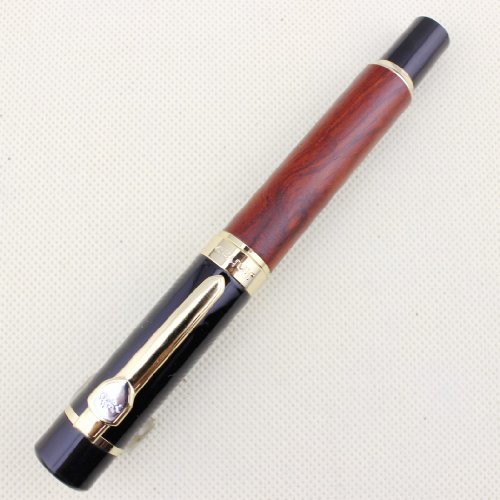 Gullor Advanced Fountain Pen Jinhao 650 Black With Real Redwood 18Kgp Nib Medium #TOP21