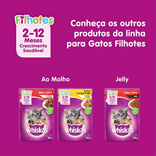 whiskas Ração Úmida Para Gatos Whiskas Sachê Carne Jelly Filhotes 85G