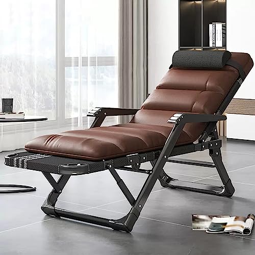 Chaise longue inclinable et pliable pour jardin et salon avec coussin amovible