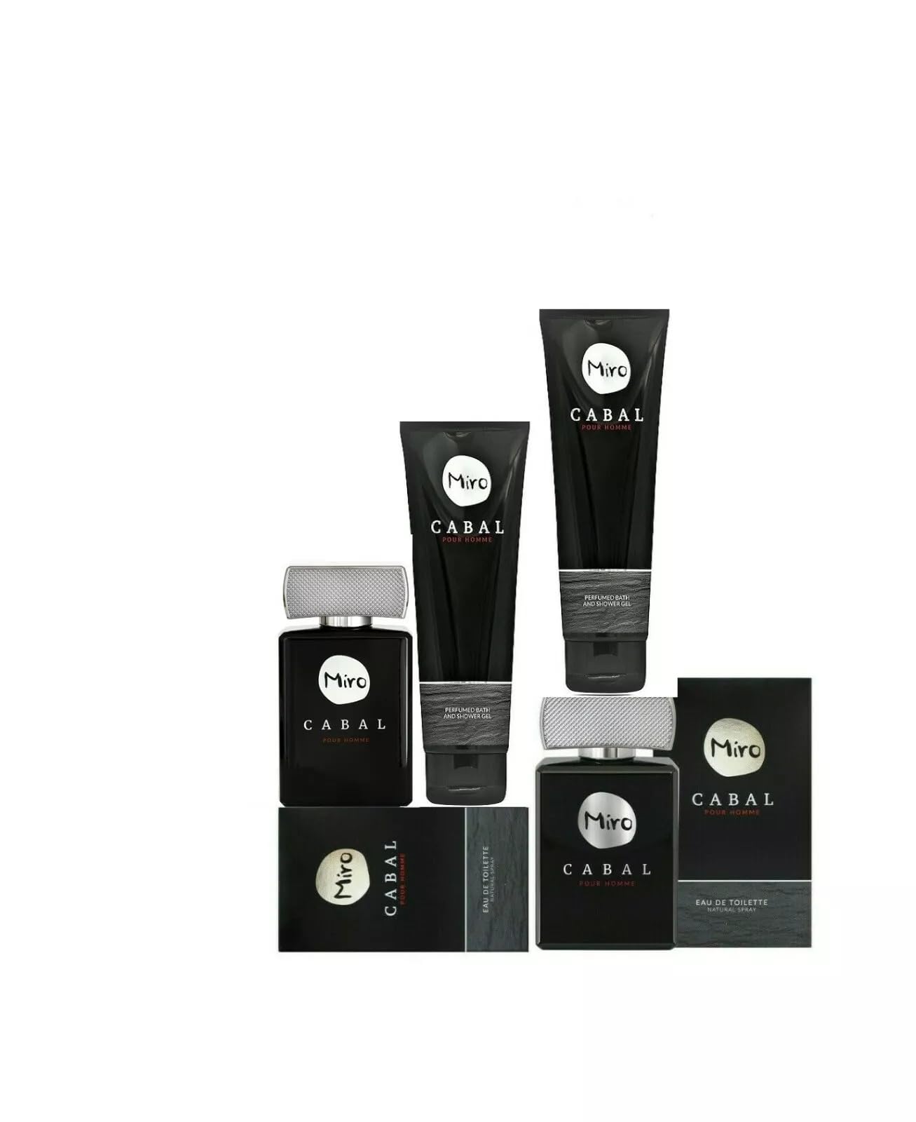 2 x Miro CABAL Eau de Toilette Spray 75 ml + 2 x Bath & Shower Gel 250 ml