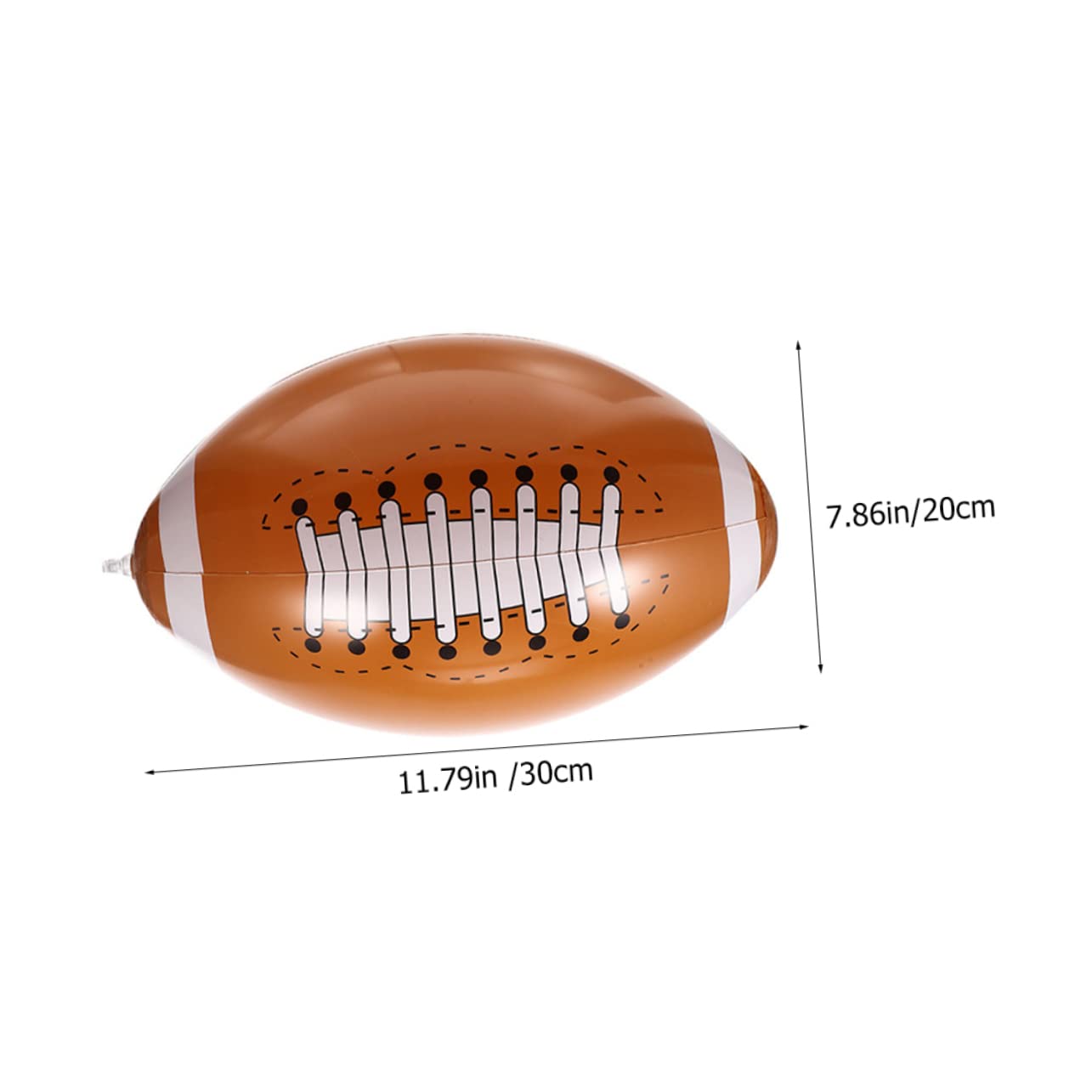 Vaguelly Inflatable Rugby Ball Lightweight Pvc Outdoor Beach Toy for Pool Party and Family Fun, Brown, 30X20CM - Image 2