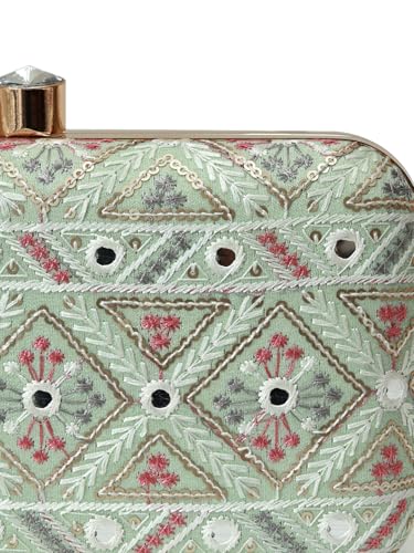 Image of THE TAN CLAN Ariba Box Clutch Purses Luxury Handbags Bag for Women - Elegant Evening Handbag, Stylish Purse with Magnetic Closure