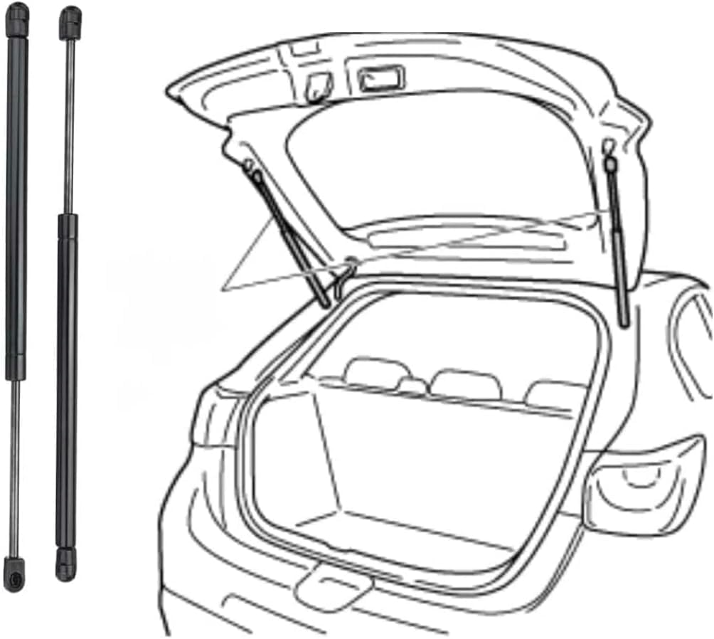 Generico 2 Molle a Gas Cofano Pistoncini Portellone Baule Posteriore per Smart Fortwo 450 dal 1998 al 2007, Nero, Sospensione di Sollevamento, Accessorio per Auto