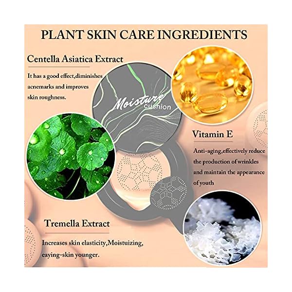 firstfly Mushroom Head Air Cushion CC Cream, Concealer Lasting Moisturizing Pigment CC Liquid Foundation, Matte Even Skin Tone Nude Makeup Base Primer Cushion Foundation CC Cream (Natural)