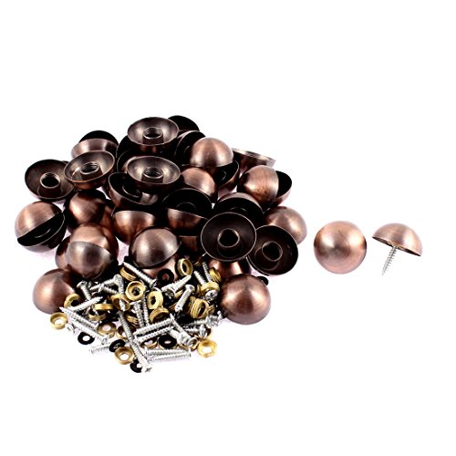 Aexit Wardrobe Semicircle Quality Parts Glass Mirror Screw Nail Copper Tone 26 x 11mm 50pcs Model:64as135qo593