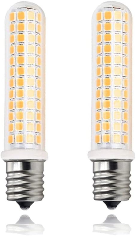E17 LED Bulb 9W 120V New Upgraded 125ร2835 SMD LED E17 Base Bulb Equivalent 100W Halogen Bulb Warm White 3000K for Over The Range Microwave Oven Refrigerator Range Hood Appliance(Pack of 2)