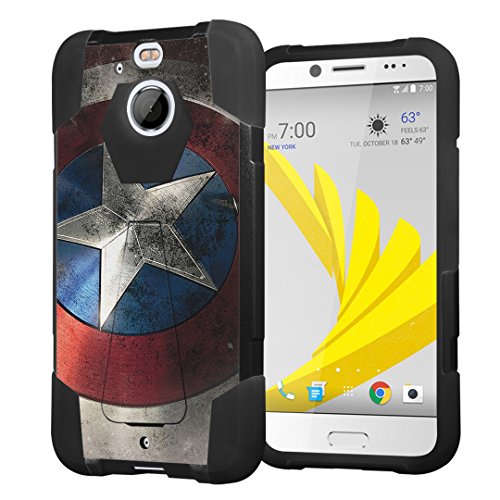 HTC Bolt Case, HTC 10 Evo Case, Capsule-Case Hybrid Fusion Dual Layer Shockproof Combat Kickstand Case (Black) for HTC-10-EVO / Sprint HTC Bolt - (Rock Star)