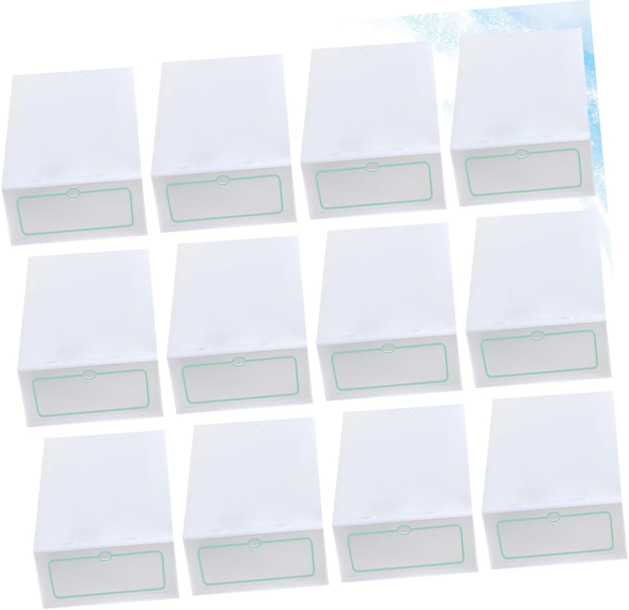 Uonlytech 12pcs Large Plastic Stackable Shoe Storage Boxes with Thickened Design White Shoe Organizers for Closet and Home Storage