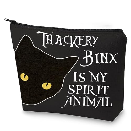 WZMPA Thackery Binx Cat Cosmetic Bag Thackery Binx Fans Gifts Thackery Binx Is My Spirit Animal Makeup Zipper Pouch Bag Thackery Binx Merchandise (Thackery Binx-BL)